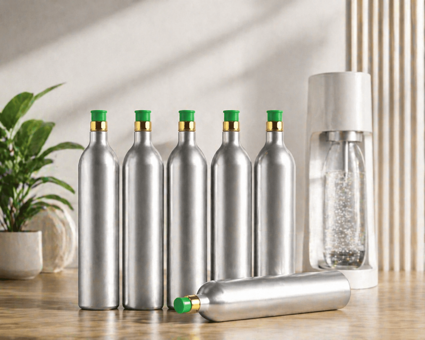 A clean, modern gas filling station for CO2 cylinders