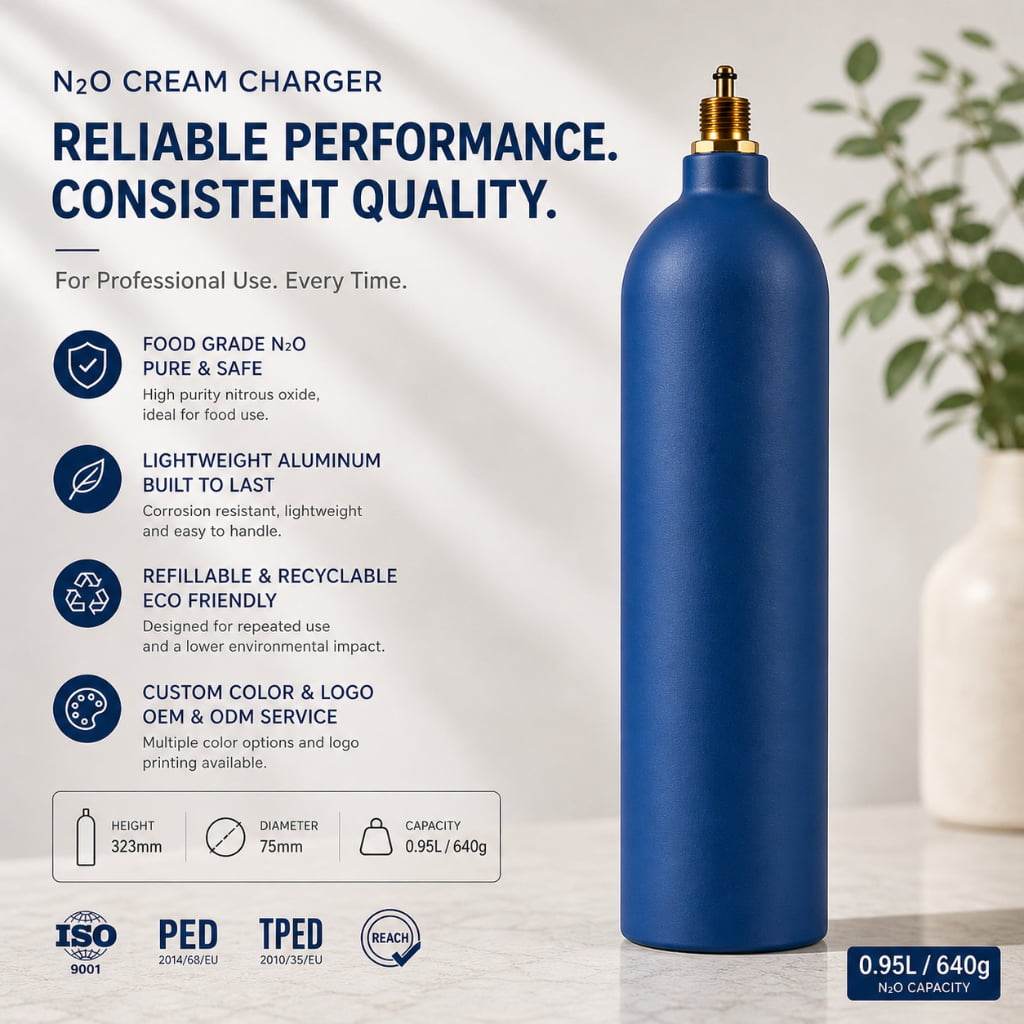N2O 640g 0.95L Aluminum Cylinders
